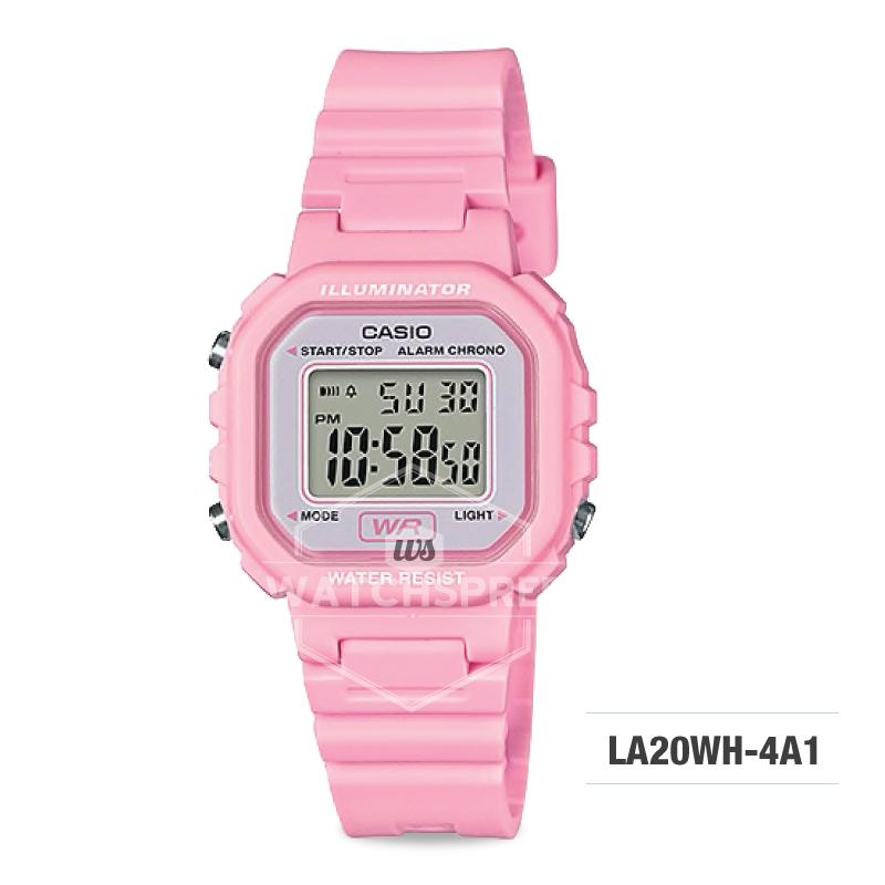 Casio Ladies' Standard Digital Pink Resin Band Watch LA20WH-4A1 LA-20WH-4A1 Watchspree