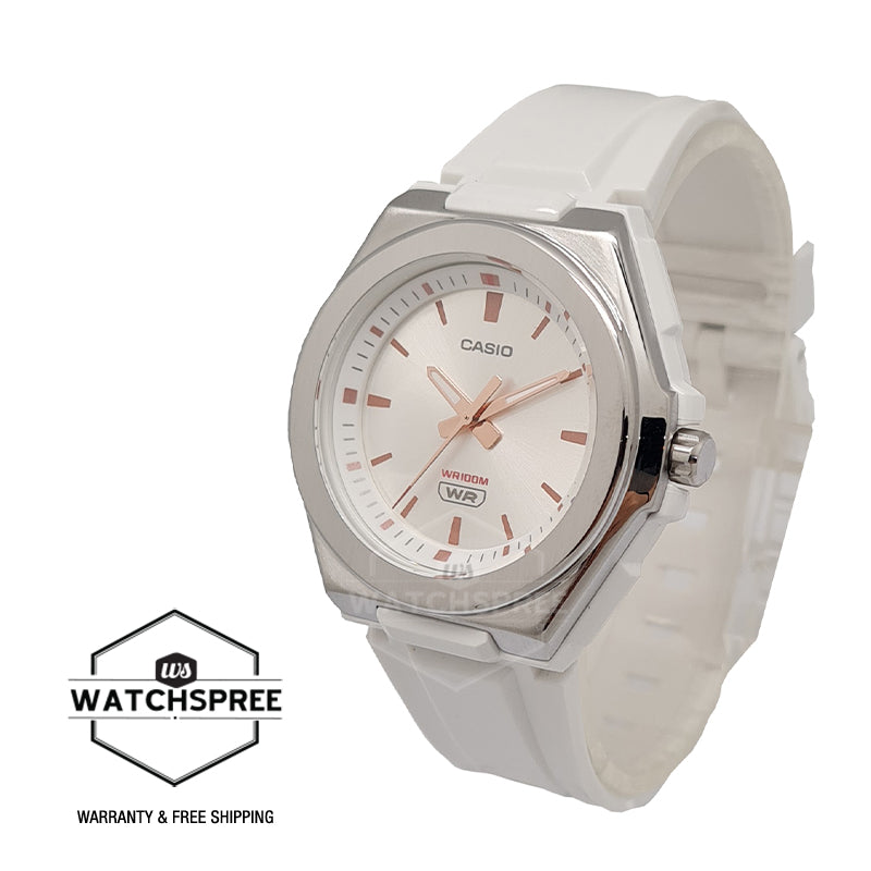 Casio Ladies's Analog White Resin Band Watch LWA300H-7E LWA-300H-7E Watchspree