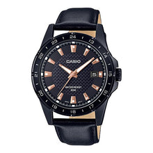 Load image into Gallery viewer, Casio Men&#39;s Analog Black Leather Band Watch MTP1290BL-1A2 MTP-1290BL-1A2 Watchspree
