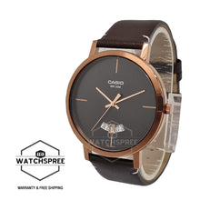 Load image into Gallery viewer, Casio Men&#39;s Analog Brown Leather Strap Watch MTPB100RL-1E MTP-B100RL-1E Watchspree
