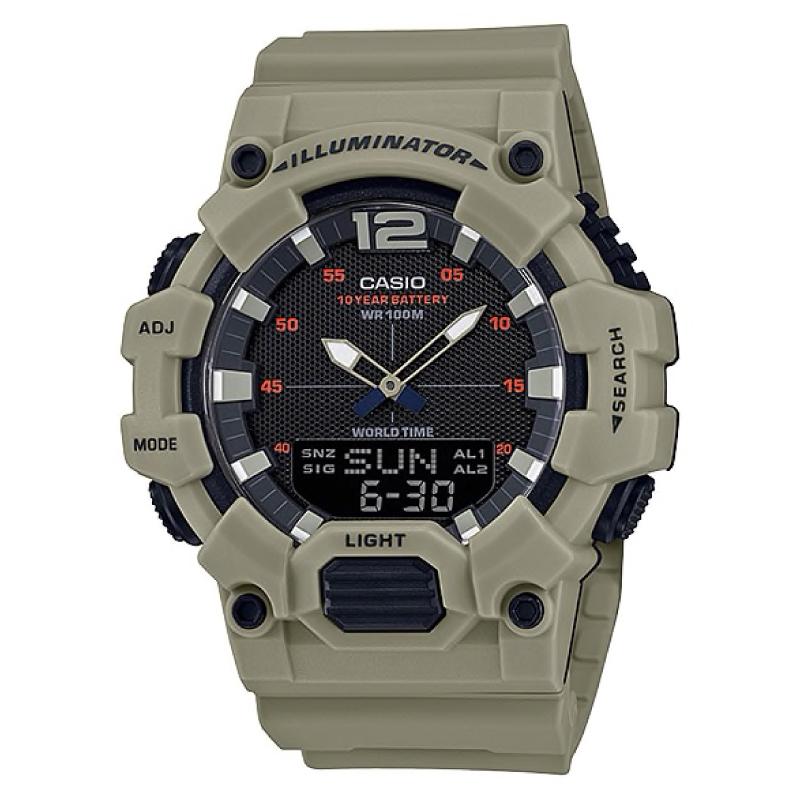 Casio Men's Analog-Digital Combination Green Resin Band Watch HDC700-3A3 HDC-700-3A3 Watchspree