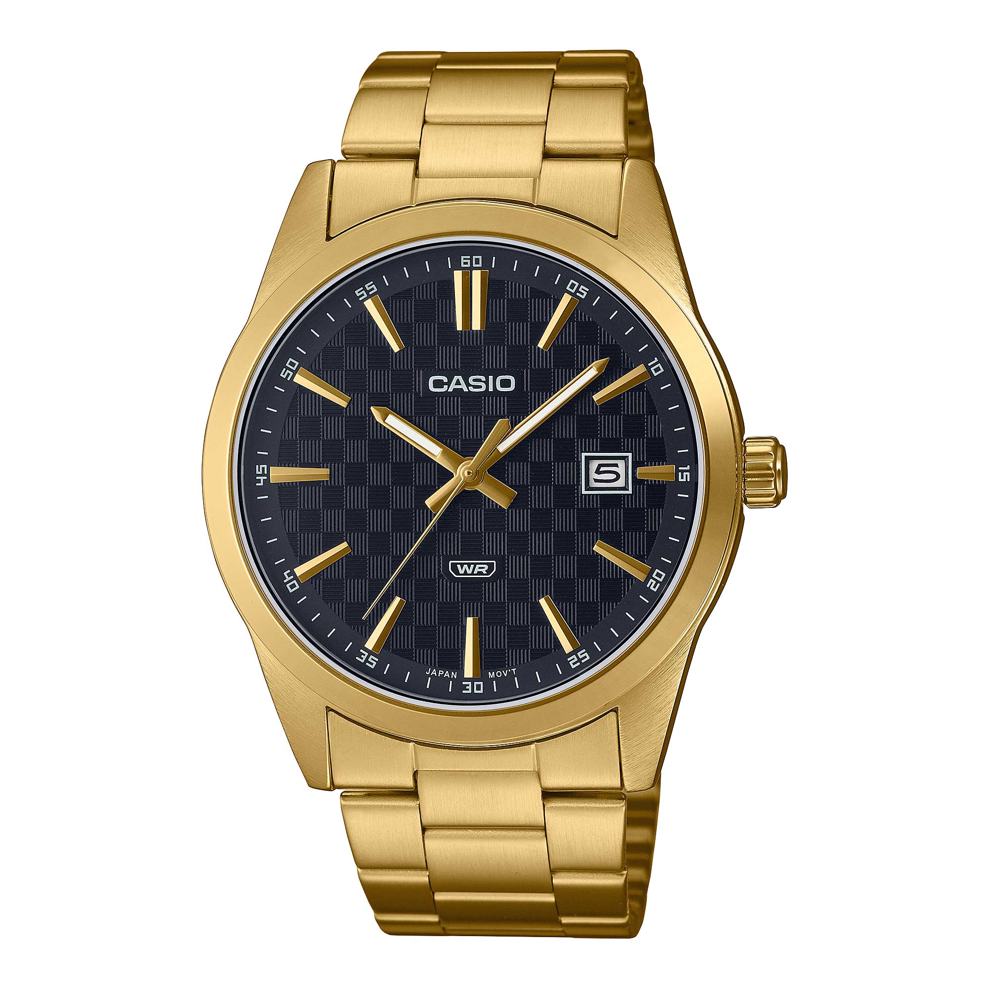 Casio Men's Analog Gold Ion Plated Stainless Steel Band Watch MTPVD03G-1A MTP-VD03G-1A Watchspree