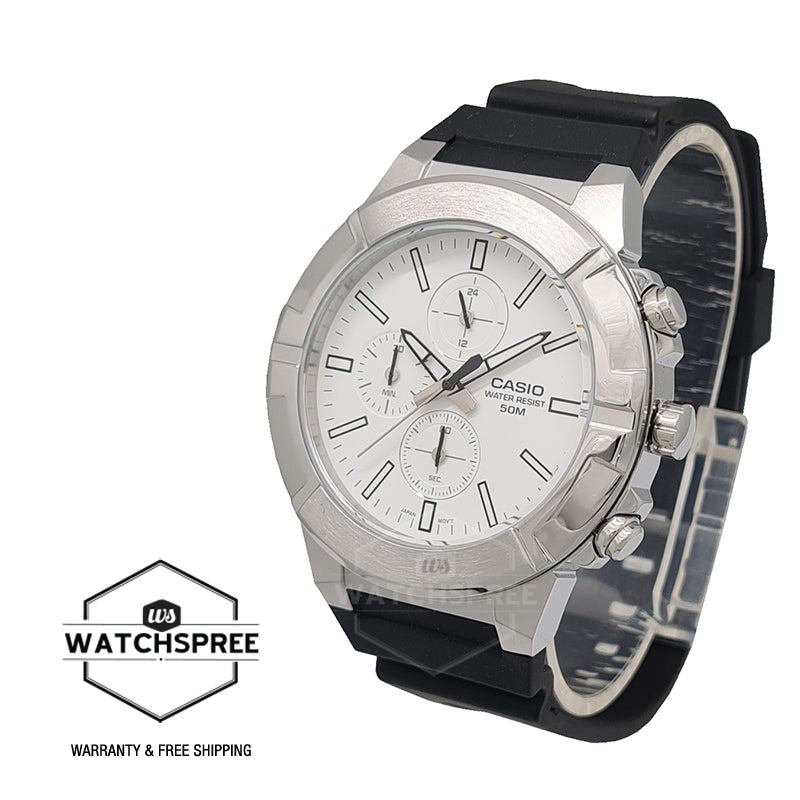 Casio Men's Analog Multi Hands Black Resin Band Watch MTPE501-7A MTP-E501-7A Watchspree