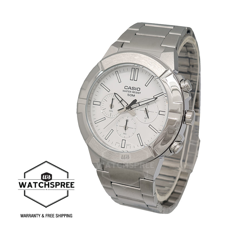 Casio Men's Analog Multi Hands Stainless Steel Band Watch MTPE500D-7A MTP-E500D-7A Watchspree