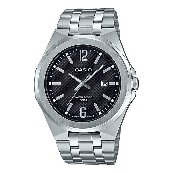 Casio Men's Analog Silver Stainless Steel Band Watch MTPE158D-1A MTP-E158D-1A Watchspree
