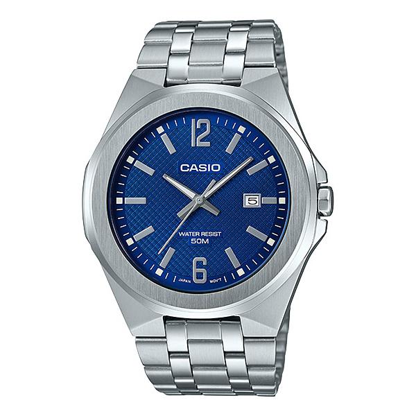 Casio Men's Analog Silver Stainless Steel Band Watch MTPE158D-2A MTP-E158D-2A Watchspree
