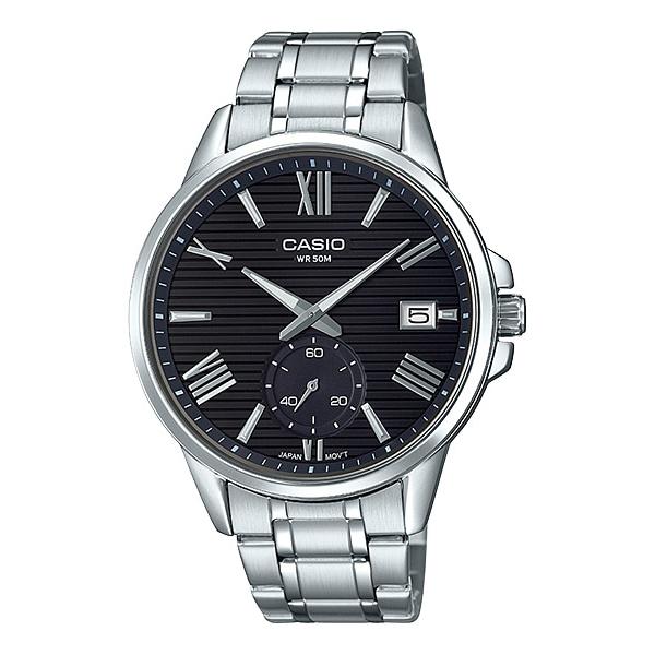 Casio Men's Analog Silver Stainless Steel Band Watch MTPEX100D-1A MTP-EX100D-1A Watchspree