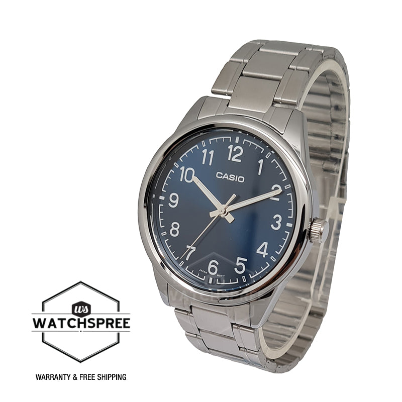 Casio Men's Analog Silver Stainless Steel Band Watch MTPV005D-2B4 MTP-V005D-2B4 Watchspree