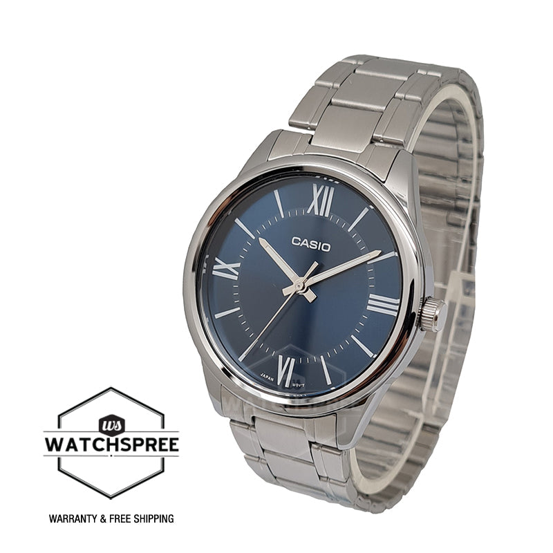 Casio Men's Analog Silver Stainless Steel Band Watch MTPV005D-2B5 MTP-V005D-2B5 Watchspree