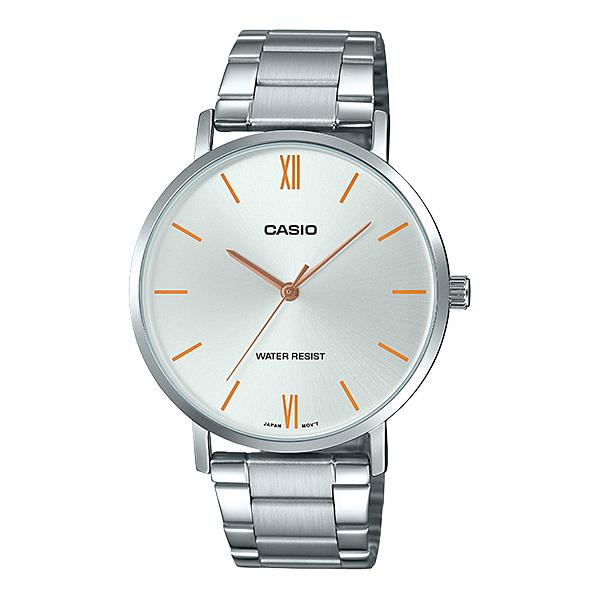 Casio Men's Analog Silver Stainless Steel Band Watch MTPVT01D-7B MTP-VT01D-7B Watchspree