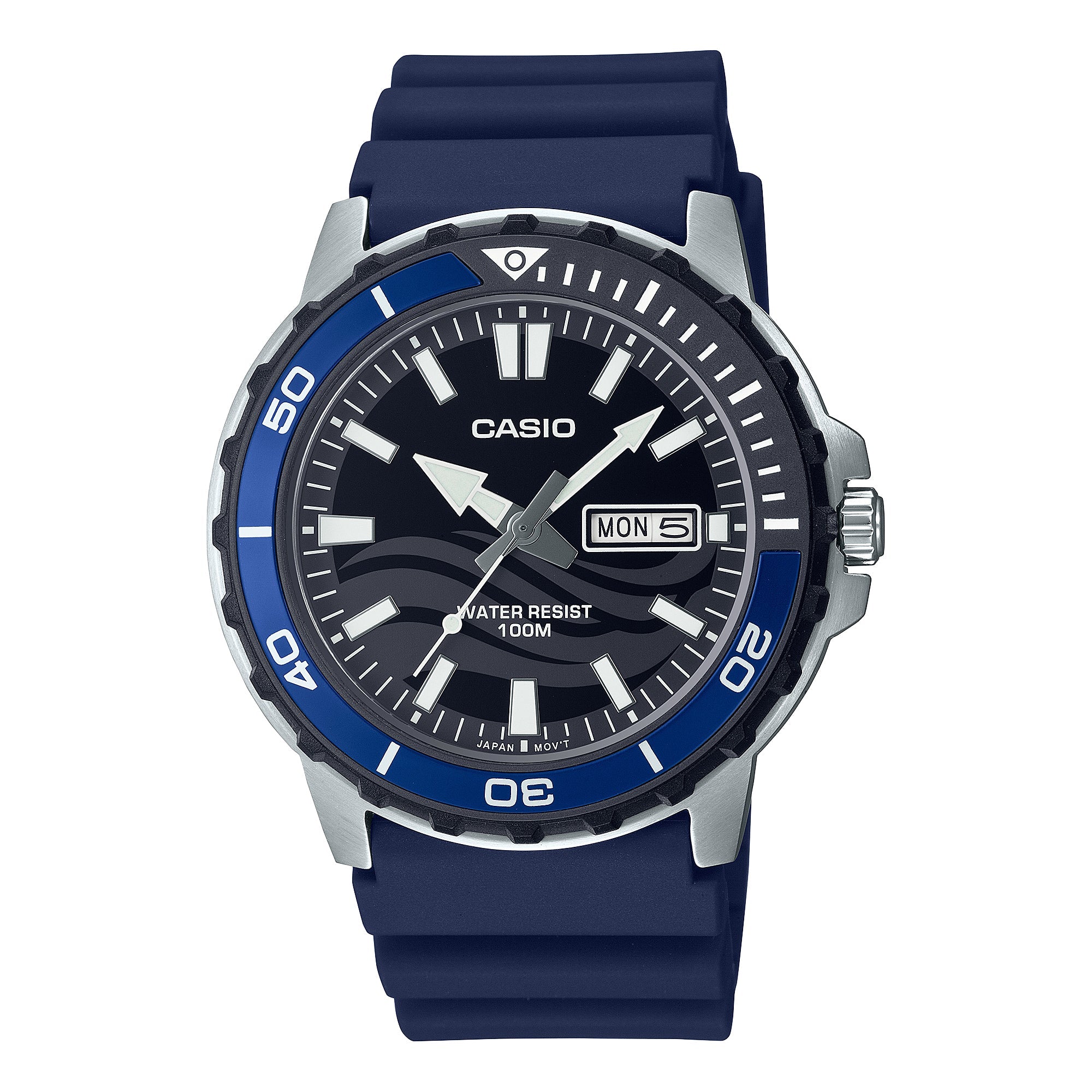Casio Men's Analog Sporty Navy Blue Resin Band Watch MTD125-2A MTD-125-2A Watchspree