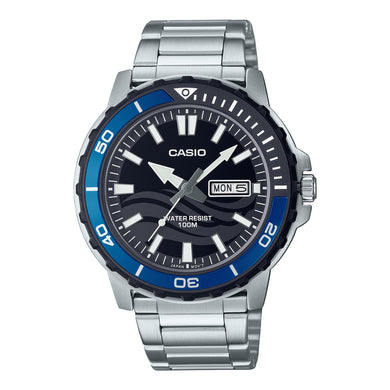 Casio Men's Analog Sporty Stainless Steel Band Watch MTD125D-1A2 MTD-125D-1A2 Watchspree