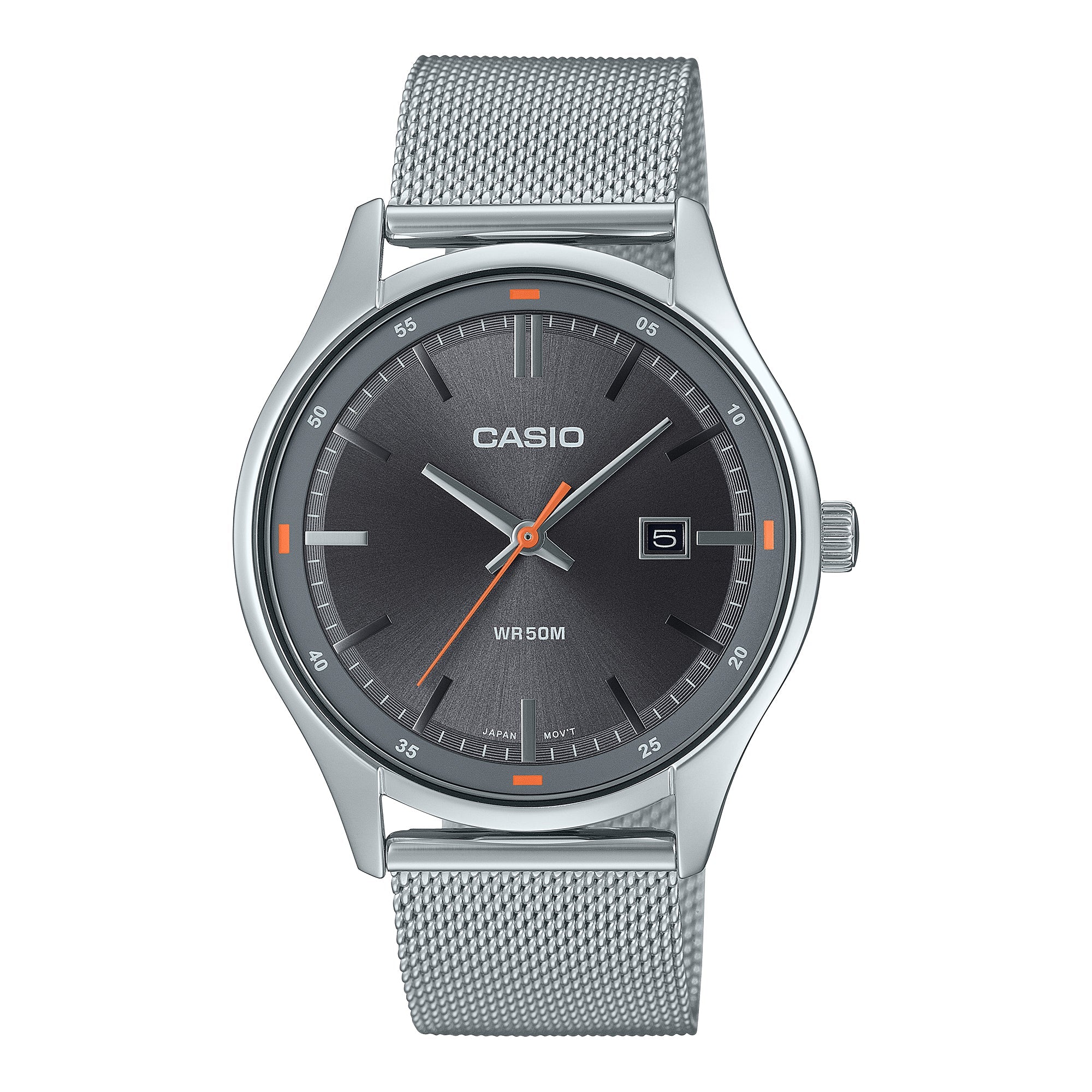 Casio Men's Analog Sporty Stainless Steel Mesh Band Watch MTPE710M-8A MTP-E710M-8A Watchspree