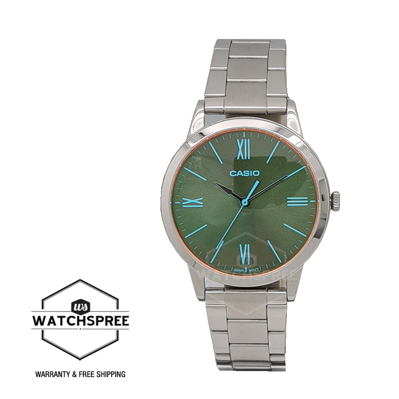 Casio Men's Analog Stainless Steel Band Watch MTPE600D-1B MTP-E600D-1B Watchspree