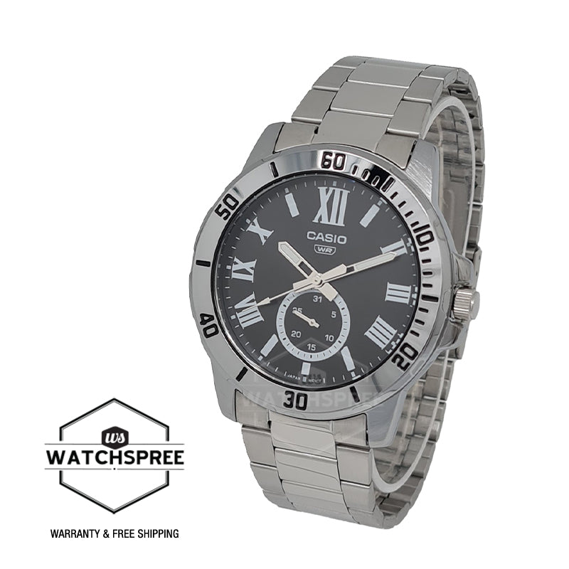 Casio Men's Analog Stainless Steel Band Watch MTPVD200D-1B MTP-VD200D-1B Watchspree