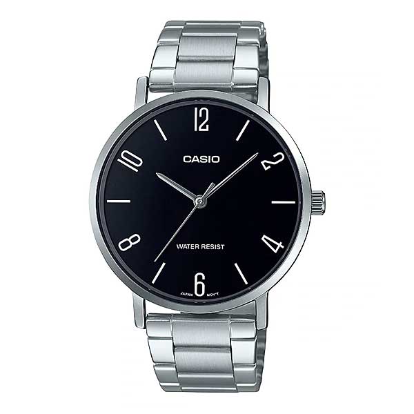 Casio Men's Analog Stainless Steel Band Watch MTPVT01D-1B2 MTP-VT01D-1B2 Watchspree