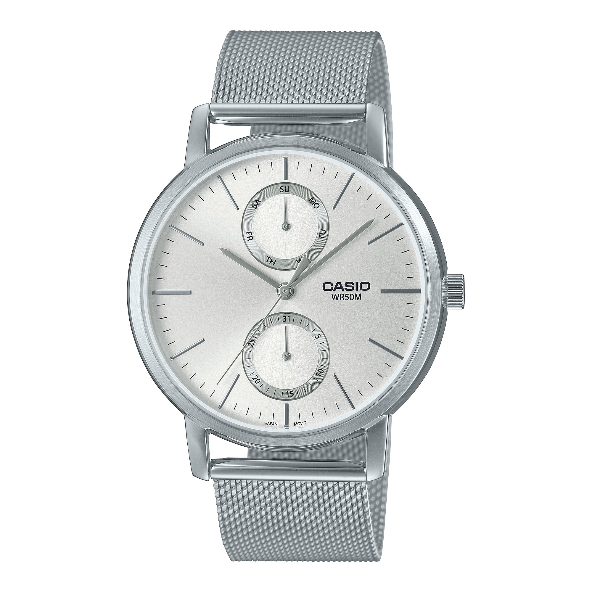 Casio Men's Analog Stainless Steel Mesh Band Watch MTPB310M-7A MTP-B310M-7A Watchspree