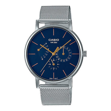 Casio Men's Analog Stainless Steel Mesh Band Watch MTPE320M-2E MTP-E320M-2E Watchspree