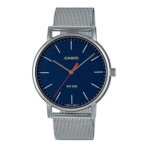 Casio Men's Analog Stainless Steel Mesh Watch MTPE171M-2E MTP-E171M-2E Watchspree