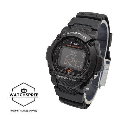 Casio Men's Digital Black Resin Band Watch W219H-8B W-219H-8B Watchspree