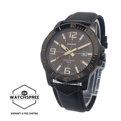 Casio Men's Diver Look Brown Leather Strap Watch MTPVD01BL-5B MTP-VD01BL-5B Watchspree