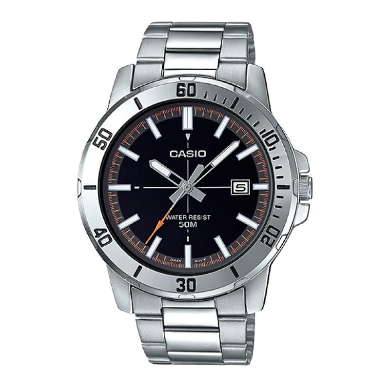 Casio Men's Diver Look Silver Stainless Steel Band Watch MTPVD01D-1E2 MTP-VD01D-1E2 Watchspree