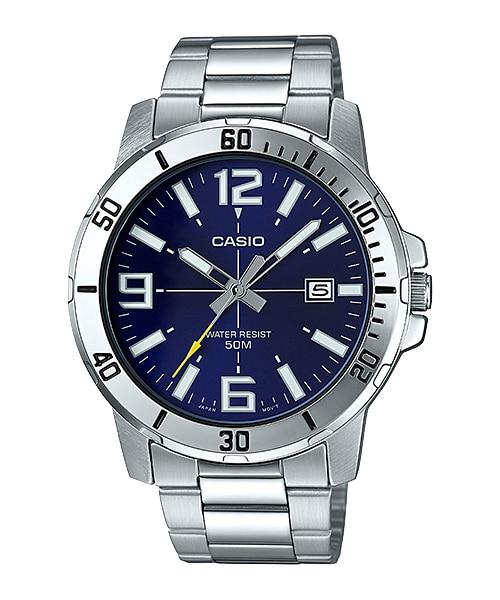 Casio Men's Diver Look Silver Stainless Steel Band Watch MTPVD01D-2B MTP-VD01D-2B Watchspree