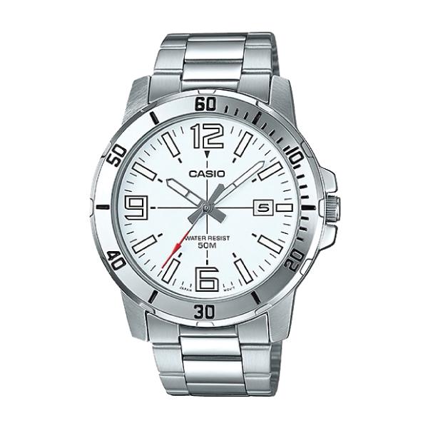 Casio Men's Diver Look Silver Stainless Steel Band Watch MTPVD01D-7B MTP-VD01D-7B Watchspree