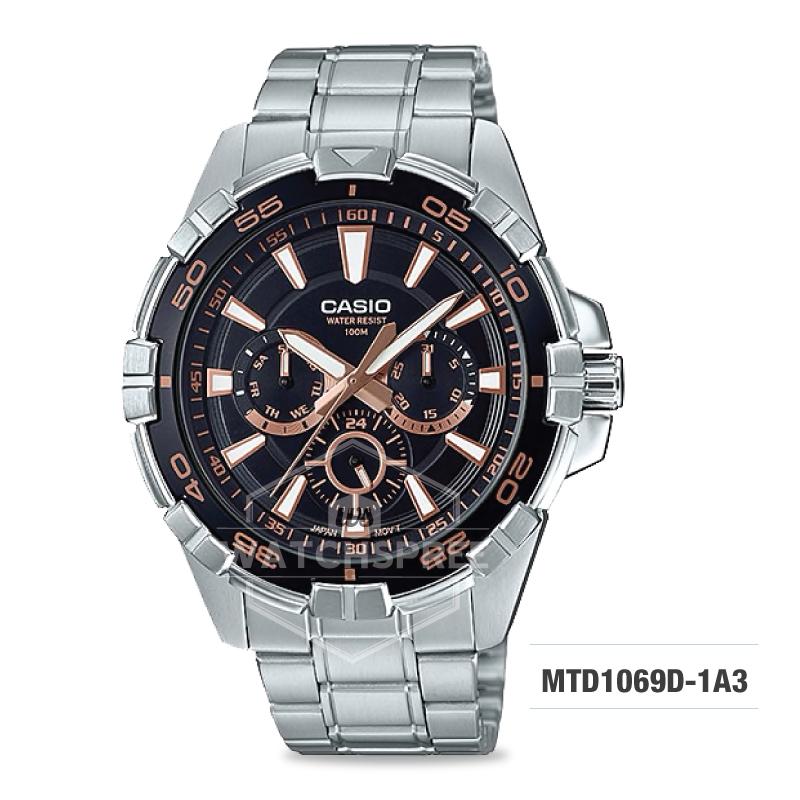 Casio Men's Diver Look Standard Analog Silver Stainless Steel Band Watch MTD1069D-1A3 MTD-1069D-1A3 Watchspree