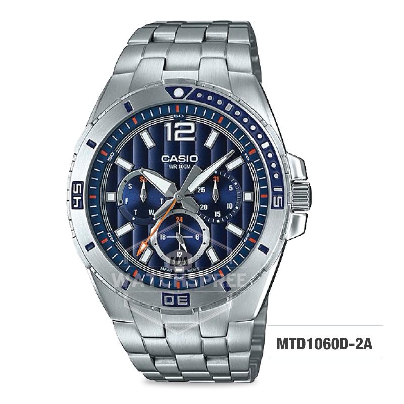 Casio Men's Diver Look Standard Analog Stainless Steel Band Watch MTD1060D-2A MTD-1060D-2A Watchspree