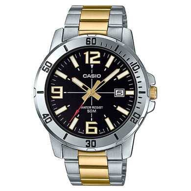 Casio Men's Diver Look Two-Tone Stainless Steel Band Watch MTPVD01SG-1B MTP-VD01SG-1B Watchspree