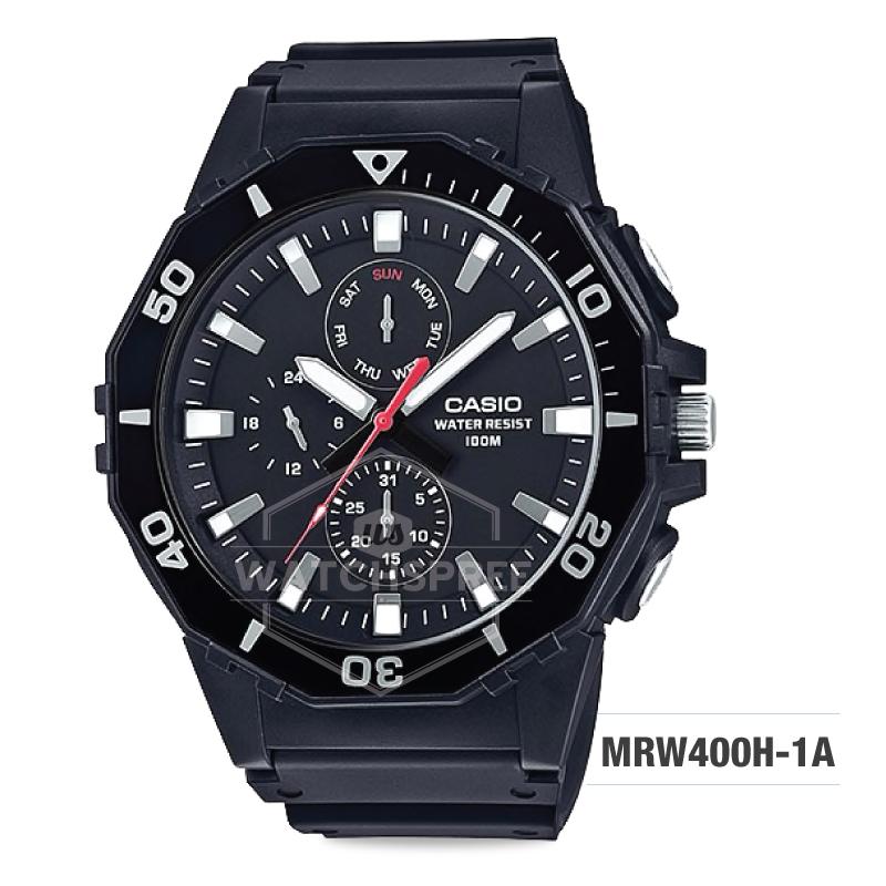 Casio Men's Diver Style Black Resin Band Watch MRW400H-1A Watchspree