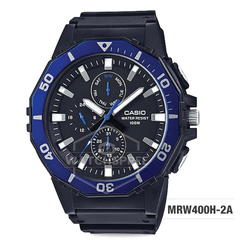 Casio Men's Diver Style Black Resin Band Watch MRW400H-2A Watchspree