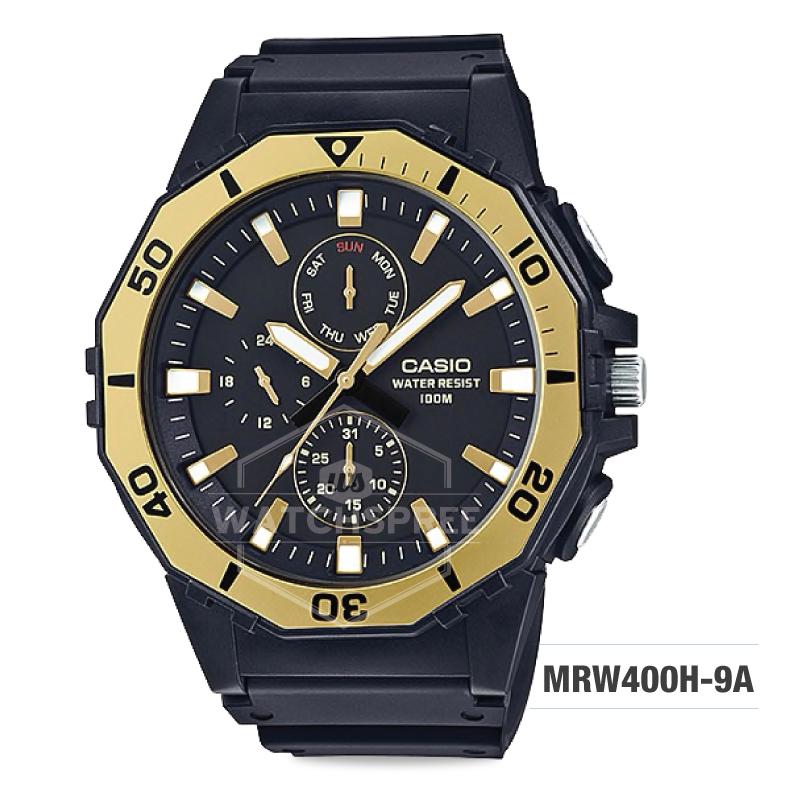 Casio Men's Diver Style Black Resin Band Watch MRW400H-9A Watchspree