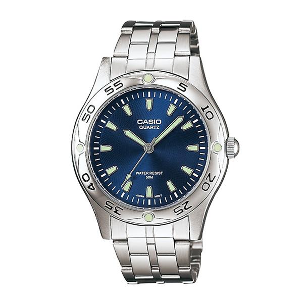 Casio Men's Enticer Series Silver Stainless Steel Band Watch MTP1243D-2A MTP-1243D-2A Watchspree