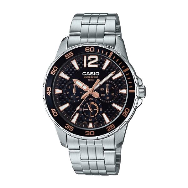 Casio Men's Marine Sports Diver Look Silver Stainless Steel Band Watch MTD330D-1A3 MTD-330D-1A3 Watchspree