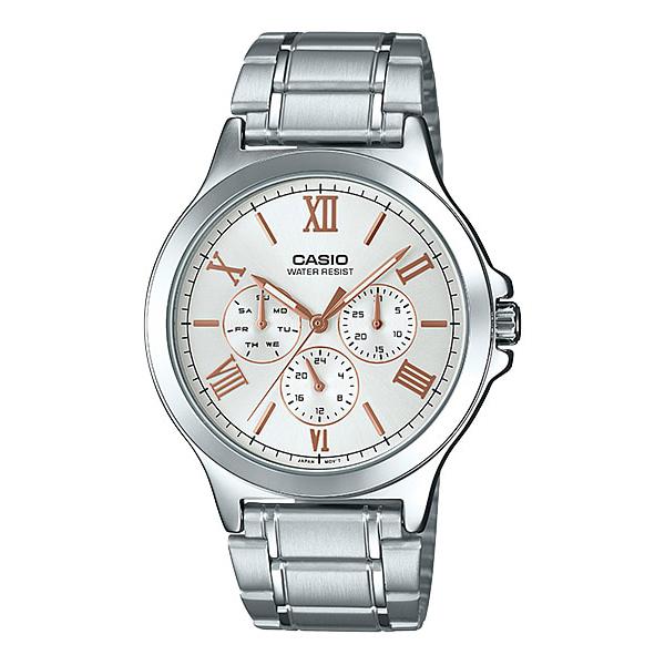 Casio Men's Multi-Hands Silver Stainless Steel Band Watch MTPV300D-7A2 MTP-V300D-7A2 Watchspree