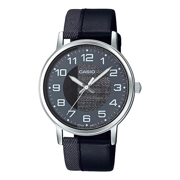 Casio Men's Standard Analog Black Leather Band Watch MTPE159L-1B MTP-E159L-1B Watchspree