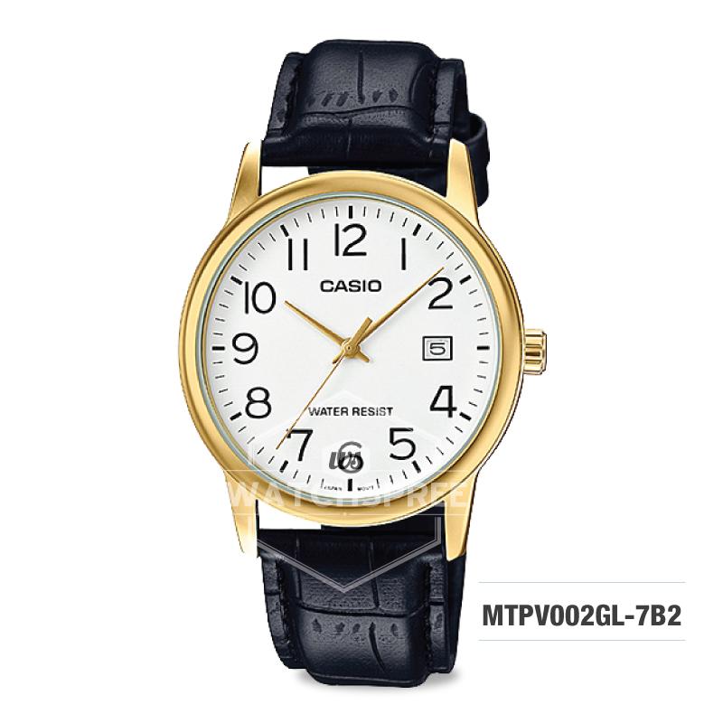 Casio Men's Standard Analog Black Leather Band Watch MTPV002GL-7B2 MTP-V002GL-7B2 Watchspree