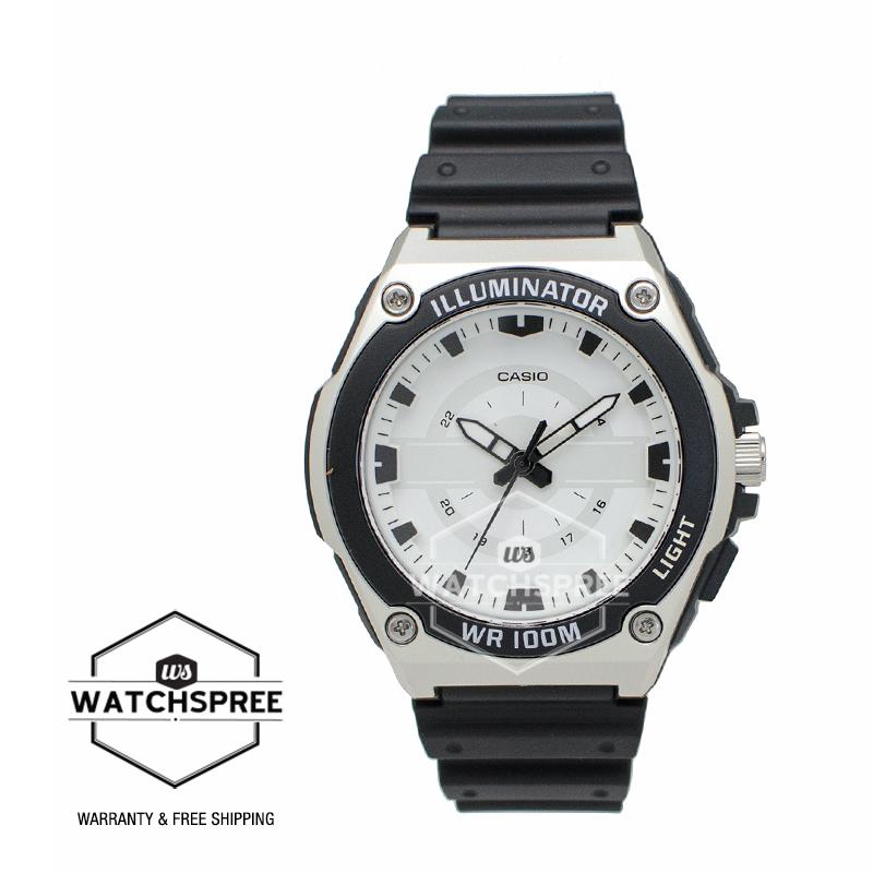 Casio Men's Standard Analog Black Resin Band Watch MWC100H-7A MWC-100H-7A Watchspree