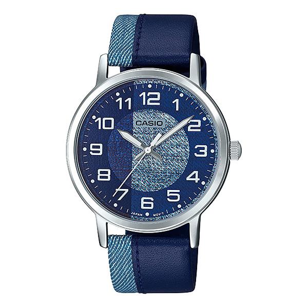 Casio Men's Standard Analog Blue Leather Band Watch MTPE159L-2B1 MTP-E159L-2B1 Watchspree