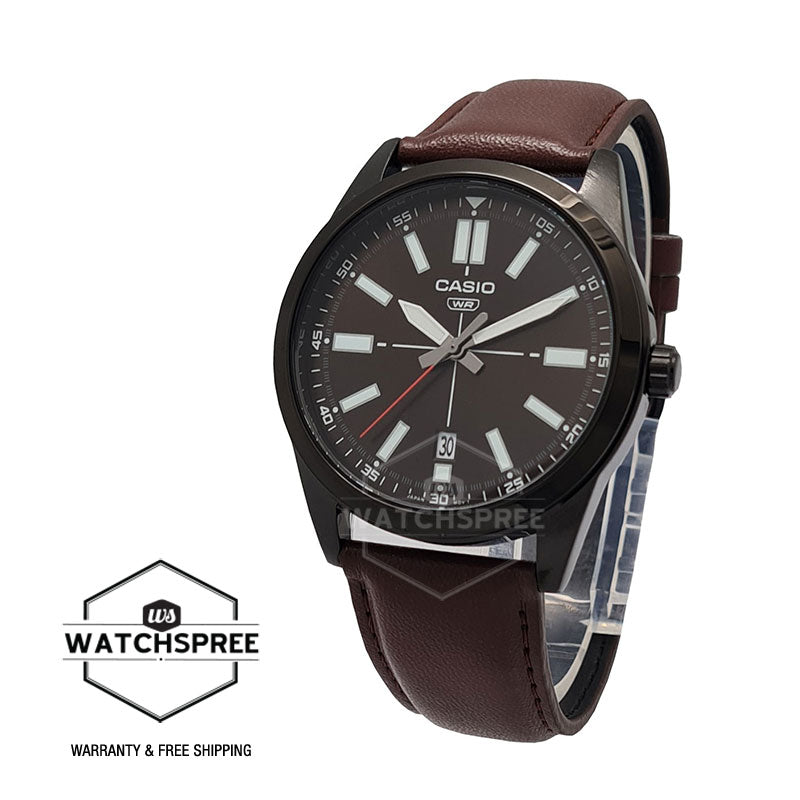 Casio Men's Standard Analog Brown Leather Strap Watch MTPVD02BL-5E MTP-VD02BL-5E Watchspree