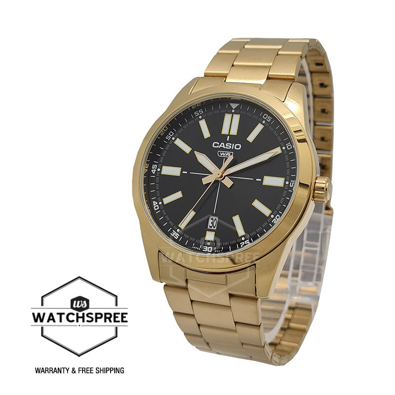 Casio Men's Standard Analog Gold Stainless Steel Band Watch MTPVD02G-1E MTP-VD02G-1E Watchspree
