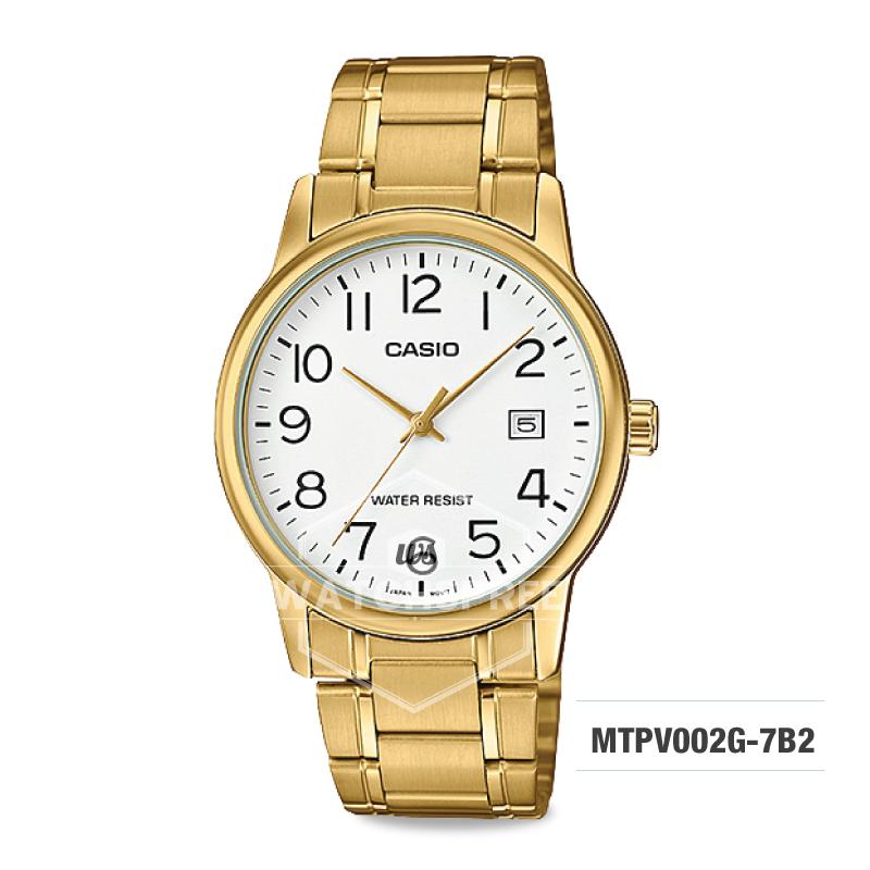 Casio Men's Standard Analog Gold Tone Stainless Steel Band Watch MTPV002G-7B2 MTP-V002G-7B2 Watchspree