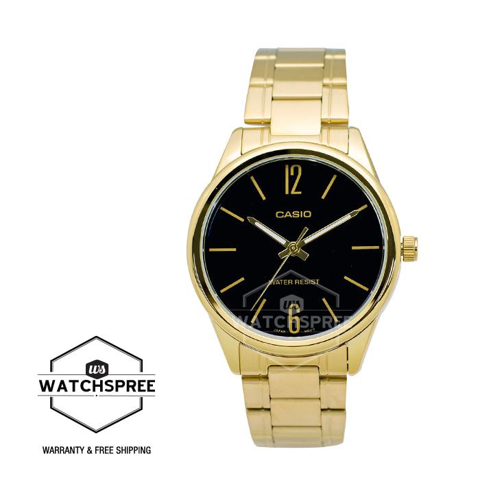 Casio Men's Standard Analog Gold Tone Stainless Steel Band Watch MTPV005G-1B MTP-V005G-1B Watchspree
