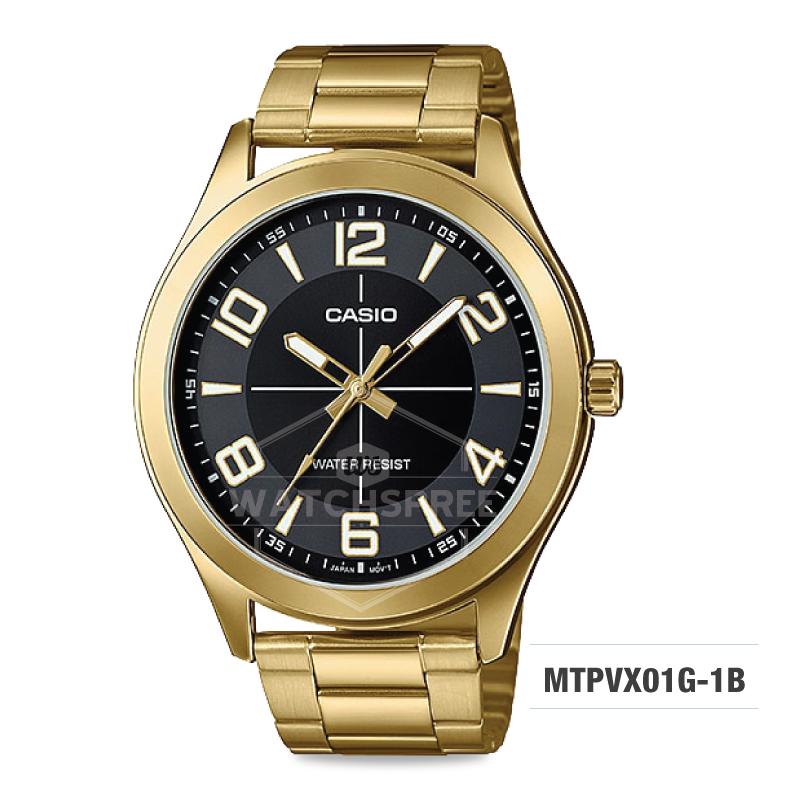 Casio Men's Standard Analog Gold Tone Stainless Steel Watch MTPVX01G-1B Watchspree