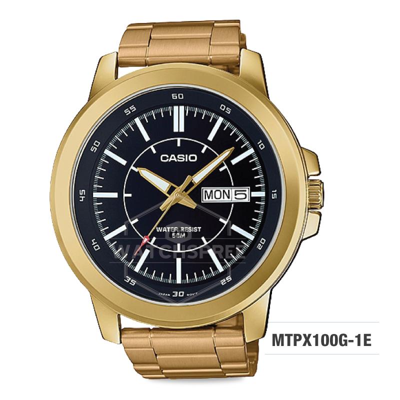 Casio Men's Standard Analog Gold Tone Stainless Steel Watch MTPX100G-1E Watchspree