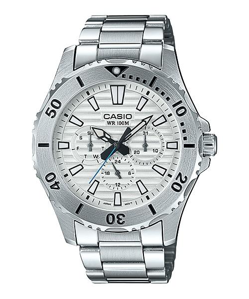 Casio Men's Standard Analog Marine Sports Silver Stainless Steel Band Watch MTD1086D-7A MTD-1086D-7A Watchspree