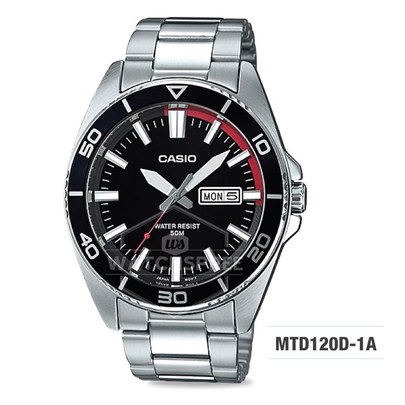 Casio Men's Standard Analog Silver Stainless Steel Band Watch MTD120D-1A Watchspree