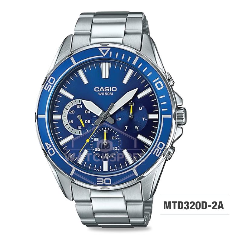 Casio Men's Standard Analog Silver Stainless Steel Band Watch MTD320D-2A Watchspree